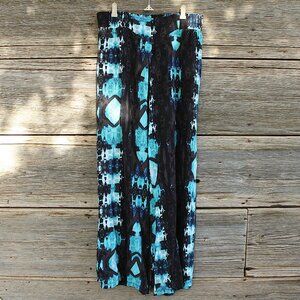 'Cato' blue black wide leg palazzo pants